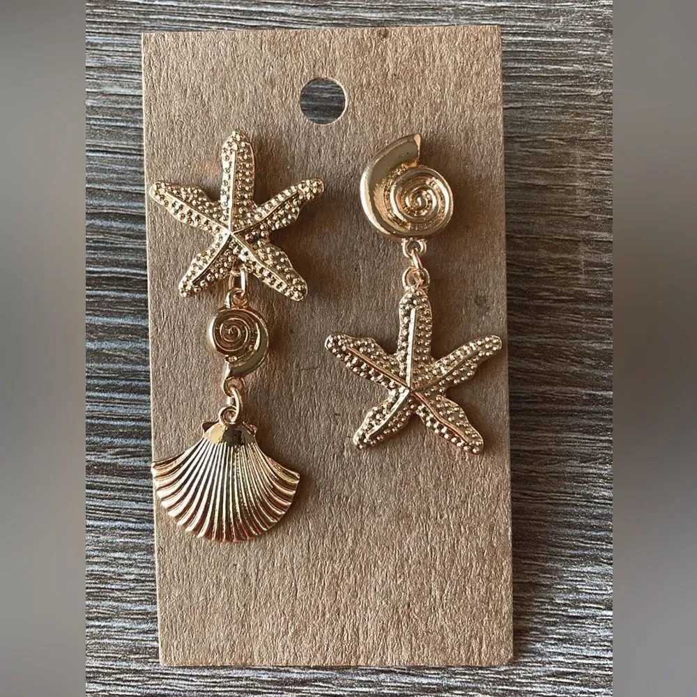 Bohemian Seashell earring drop A68